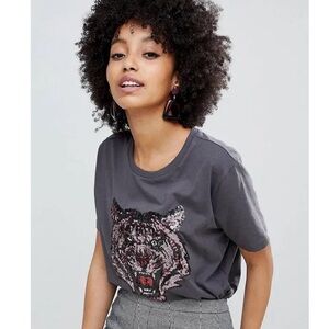 Asos Sequin Tiger T-Shirt